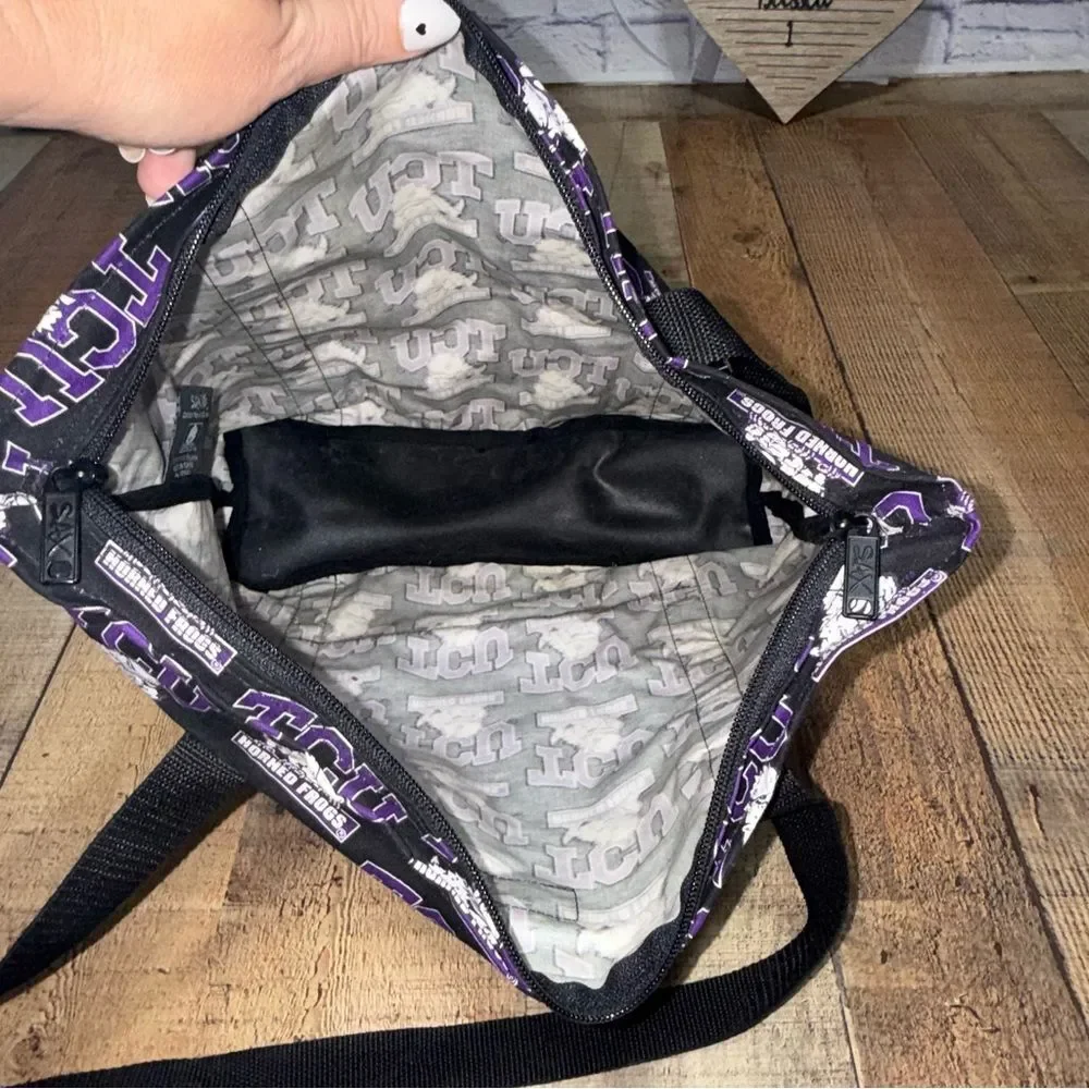 TCU Tote Bag by SAX Two Side Horned Frogs Purple Black Texas Christian Universit